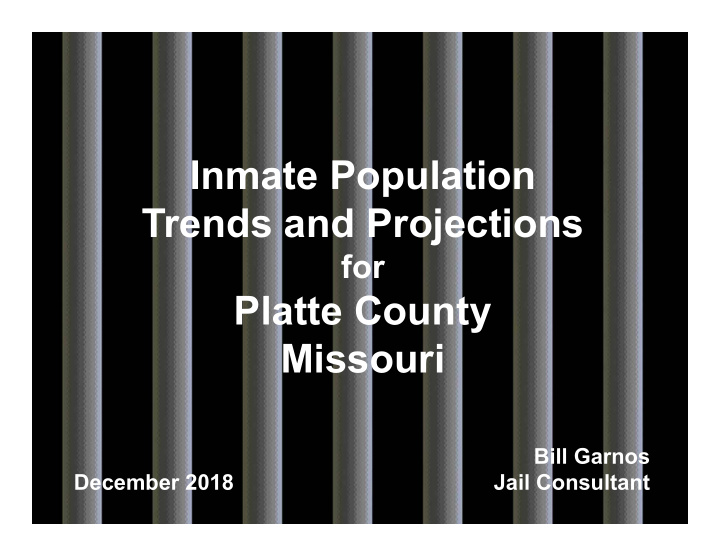 inmate population trends and projections