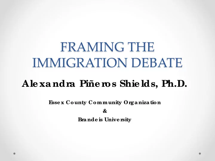 framing the immigration debate