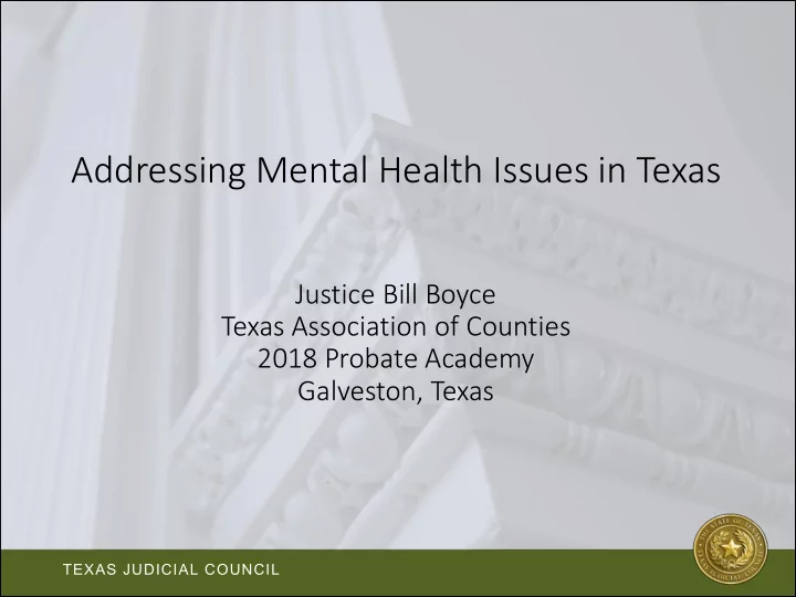 addressing mental health issues in texas
