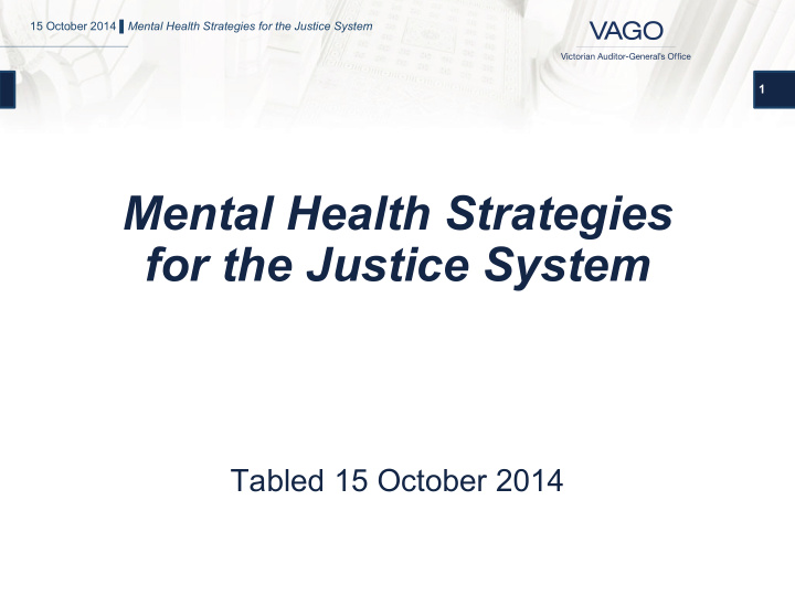 mental health strategies for the justice system
