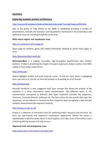 Summary  Exploring modular protein architecture