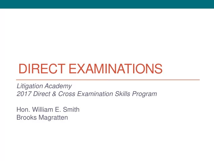 direct examinations
