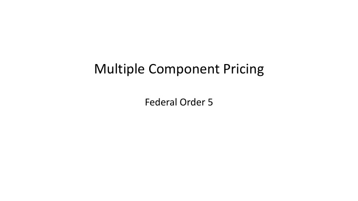 multiple component pricing