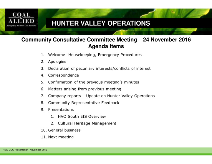 hunter valley operations