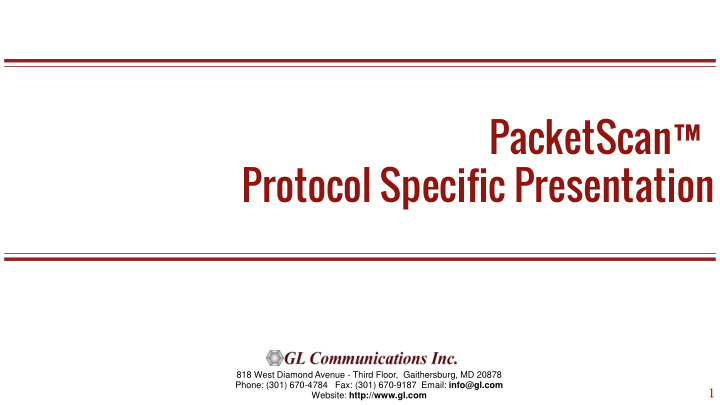 protocol specific presentation