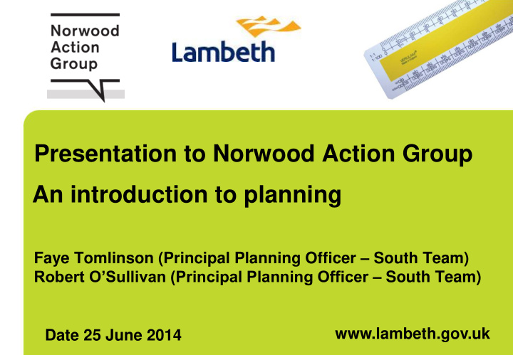 presentation to norwood action group an introduction to