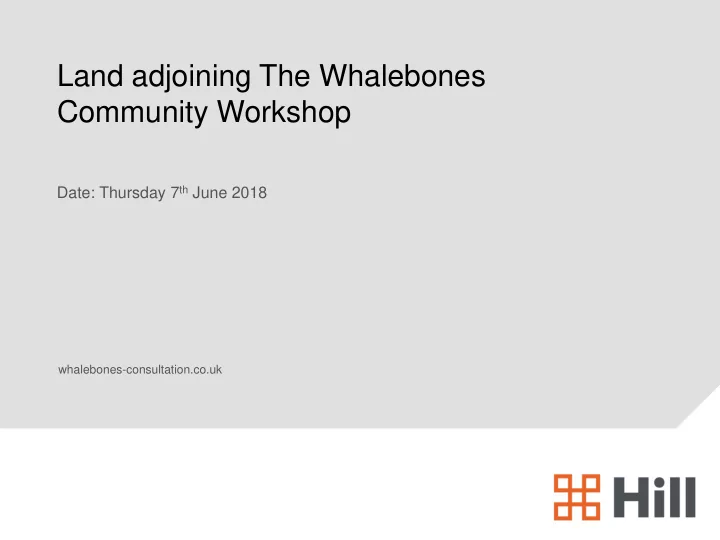 land adjoining the whalebones community workshop