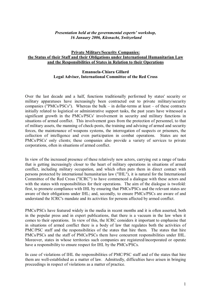 presentation held at the governmental experts workshop 16