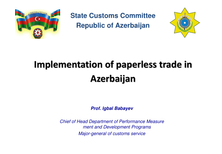 implementation of paperless trade in azerbaijan