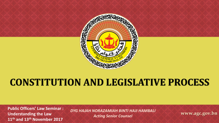 constitution and legislative process