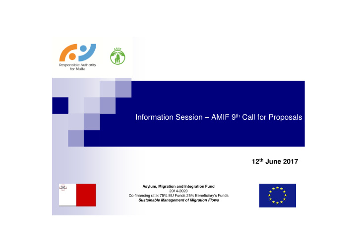 information session amif 9 th call for proposals