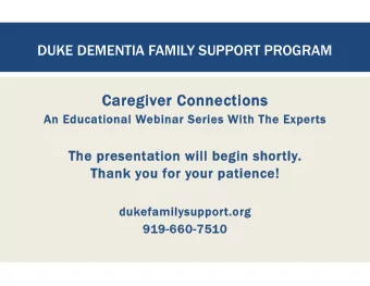 Ca  Caregi  egiver  er Con  Connecti  ection  ons  s  An  An Edu  Educa  cation  tional W  l Webin