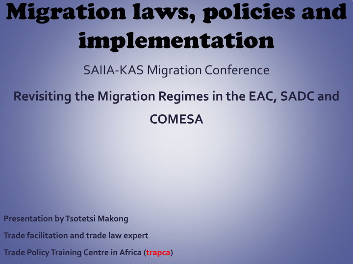 migration laws policies and implementation