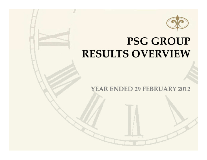 psg group results overview
