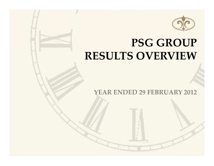 psg group results overview