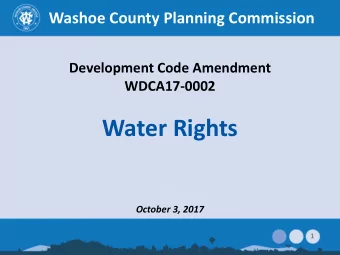 Water Rights  October 3, 2017  1  Background  Article 422 established in 1984  Goal: