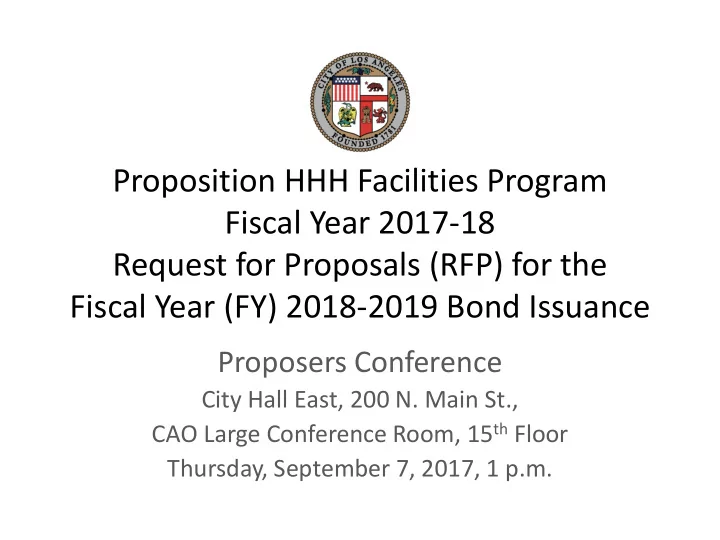 proposition hhh facilities program fiscal year 2017 18