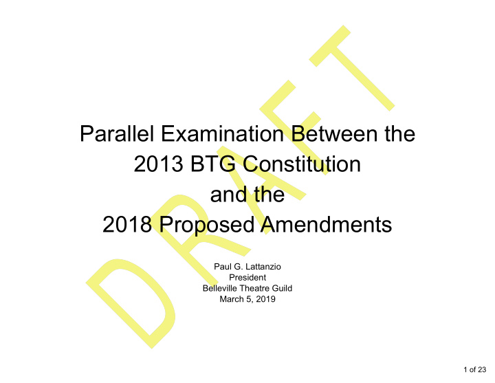 parallel examination between the 2013 btg constitution