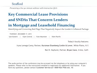 Presenting a live 90-minute webinar with interactive Q&amp;A  Key Commercial Lease Provisions  and