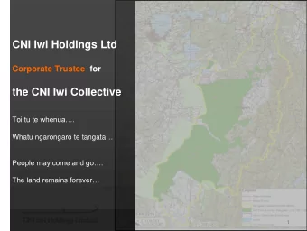 CNI Iwi Holdings Ltd  Corporate Trustee  for the CNI Iwi Collective Toi tu te whenua. Whatu