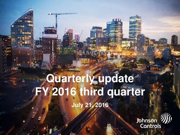 quarterly update