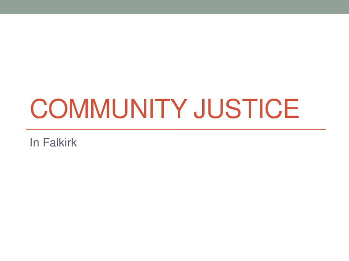 community justice