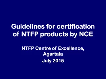 of NT  NTFP  P pr  products  ducts by NC  y NCE  NTFP  FP Cent  ntre  e of  of Excellenc  llence,