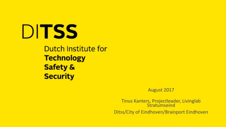 tinus kanters projectleader livinglab