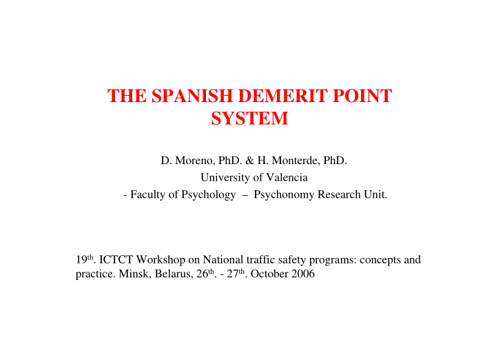 the spanish demerit point system