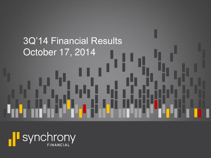 3q 14 financial results october 17 2014 disclaimers