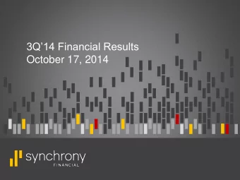 3Q14 Financial Results  October 17, 2014  Disclaimers  Cautionary Statement Regarding