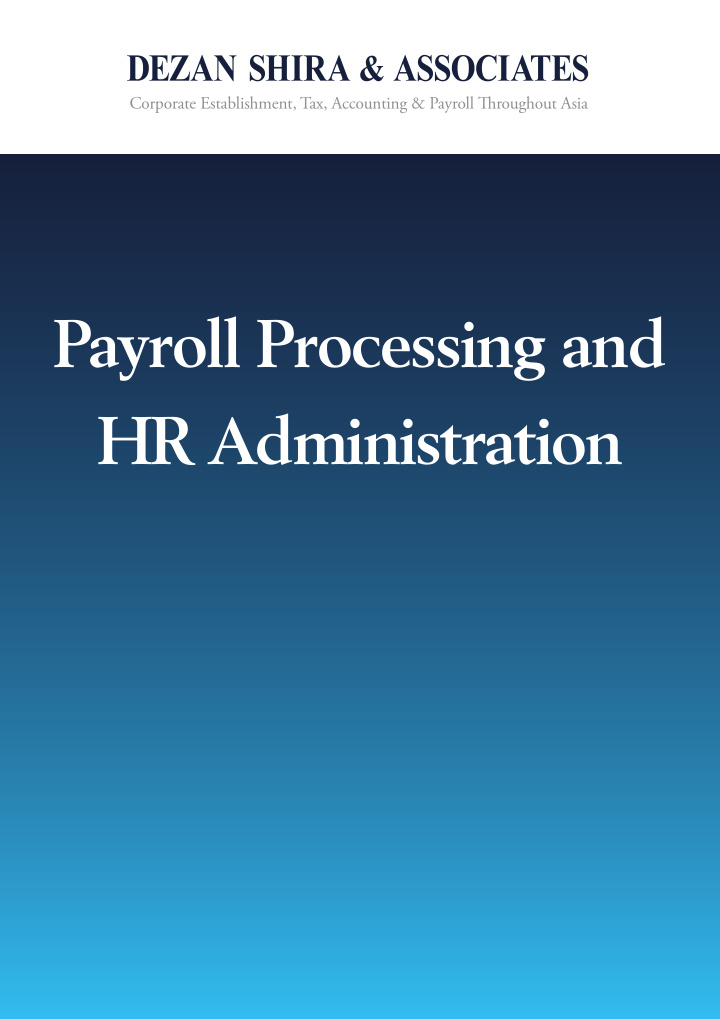payroll processing and hr administration