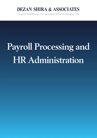 Payroll Processing and  HR Administration Payroll and HR Services - 1  Payroll Processing and  HR