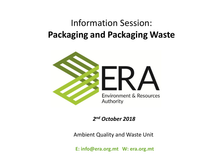 packaging and packaging waste