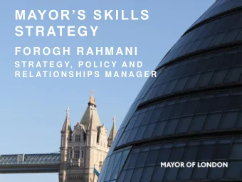 STRATEGY  F O R O G H  R A H M A N I  S T R AT E G Y,  P O L I C Y  A N D  R E L AT I O N S H I P S