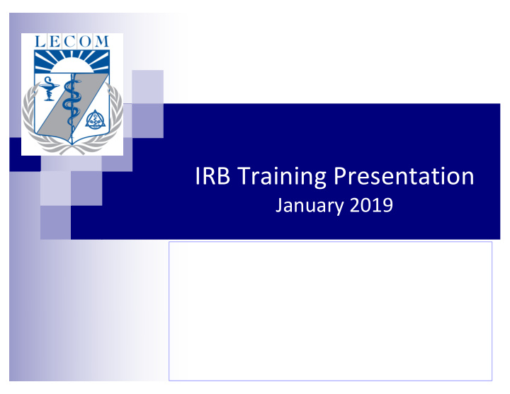 irb training presentation
