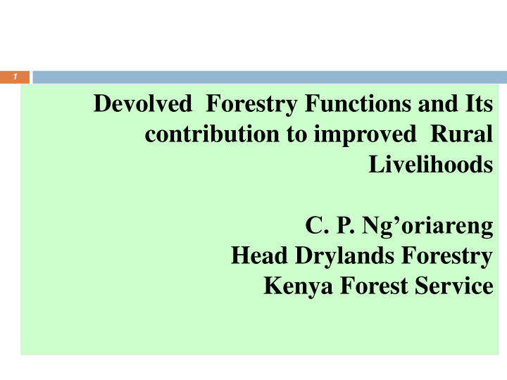 devolved forestry functions and its