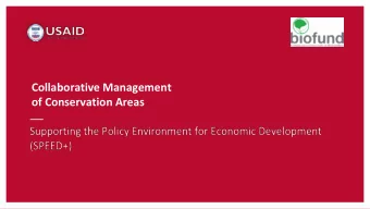 Collaborative Management  of Conservation Areas  Presentation  1.  Brief Recap of Regional Review