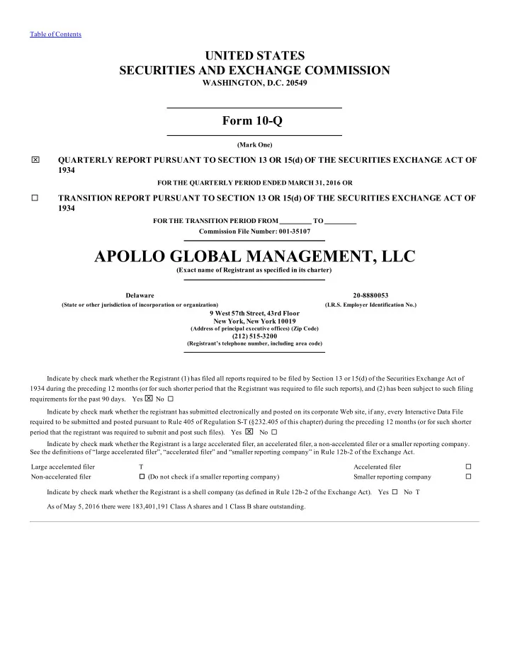 apollo global management llc