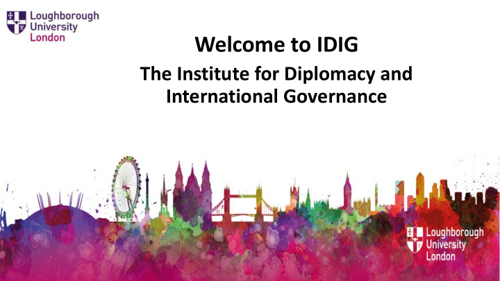 welcome to idig