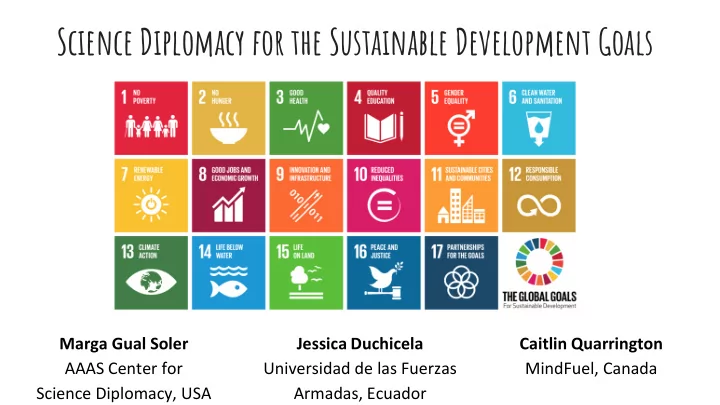 science diplomacy for the sustainable development goals