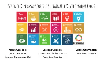 Science Diplomacy for the Sustainable Development Goals  Marga Gual Soler  Jessica Duchicela