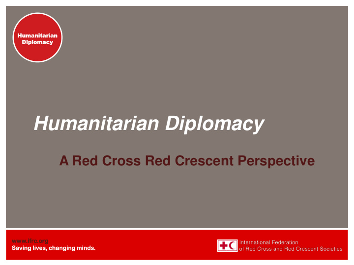 humanitarian diplomacy