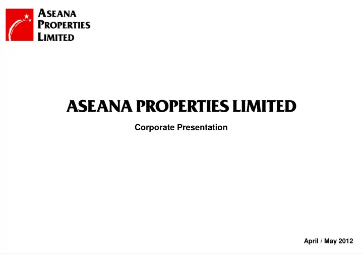 corporate presentation corporate presentation