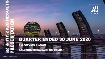 TS  RESULTS  2020 RESUL  TION  PRESENTATIO  HY 2020  PRESENT  &amp; HY  QU  QUAR  ARTER  TER ENDE