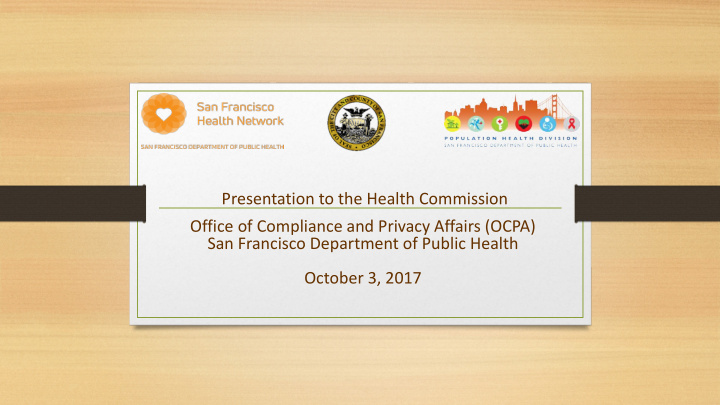 presentation to the health commission office of