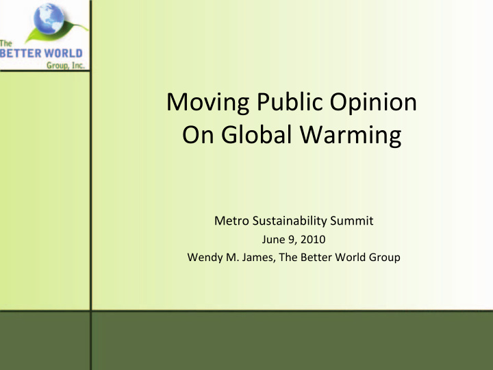 moving public opinion on global warming