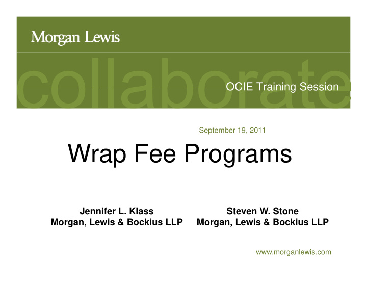 wrap fee programs wrap fee programs