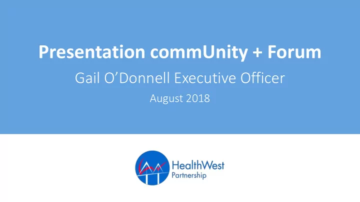 presentation community forum