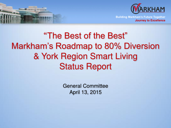 markham s roadmap to 80 diversion